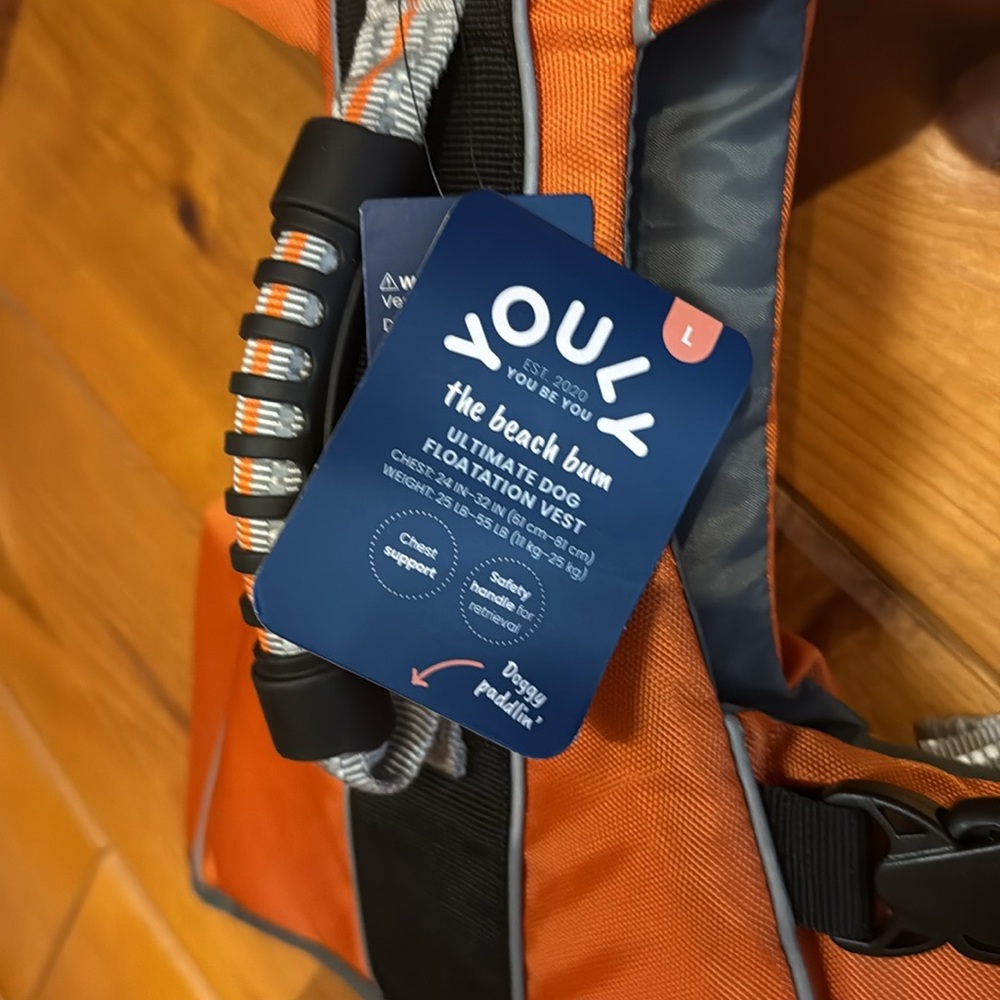 25-55 lb Dog Life Vest Harness Orange Brand: Youly - Picture 2 of 5